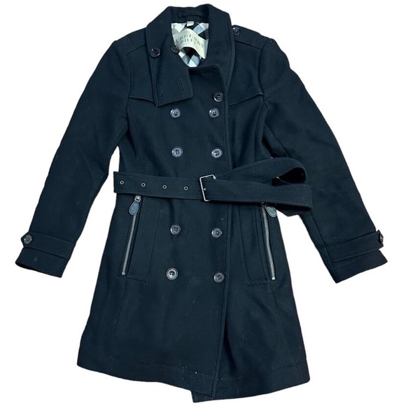 SHORT DOUBLE WOOL TWILL TRENCH COAT